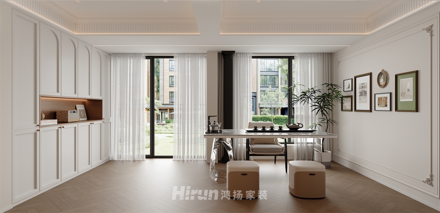 中航城160㎡復古風潮四居室 裝修案例效果圖-1