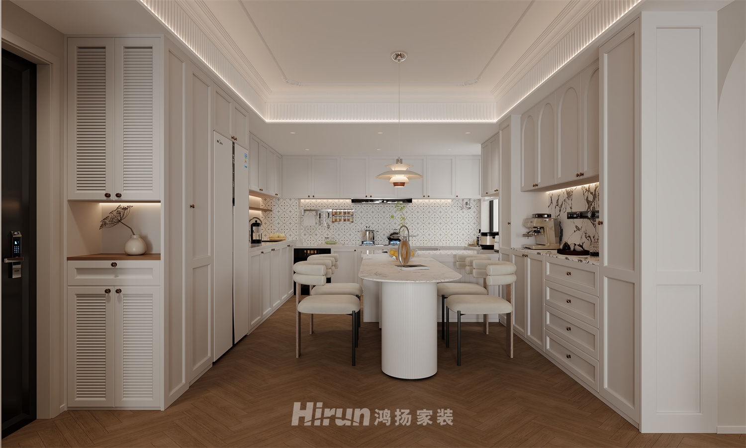 中航城160㎡復古風潮四居室 裝修案例效果圖-2