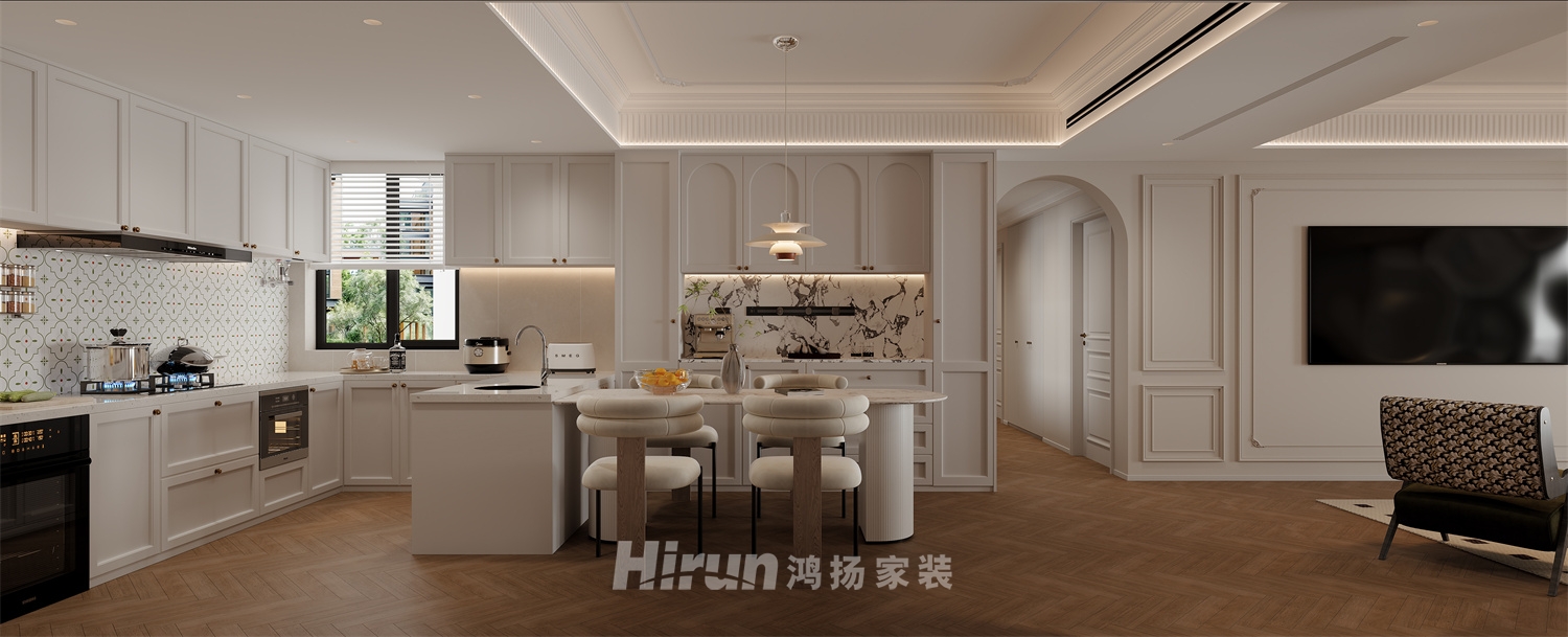 中航城160㎡復古風潮四居室 裝修案例效果圖-8