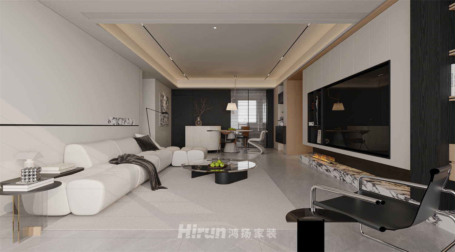 龍湖天璞140㎡雅致現(xiàn)代四居室 裝修案例效果圖-3