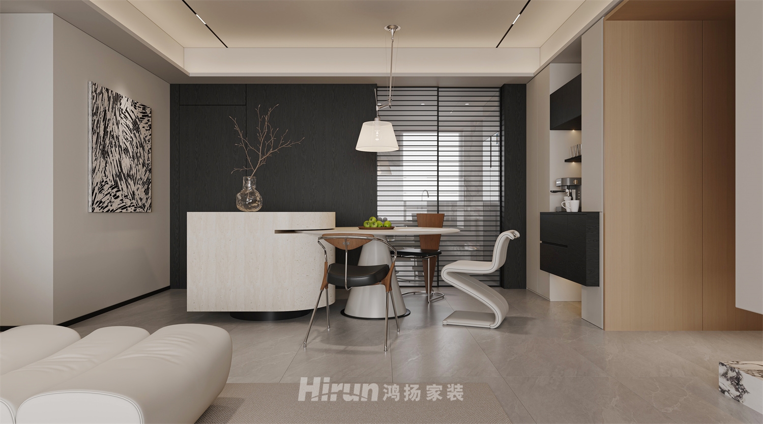 龍湖天璞140㎡雅致現(xiàn)代四居室 裝修案例效果圖-5