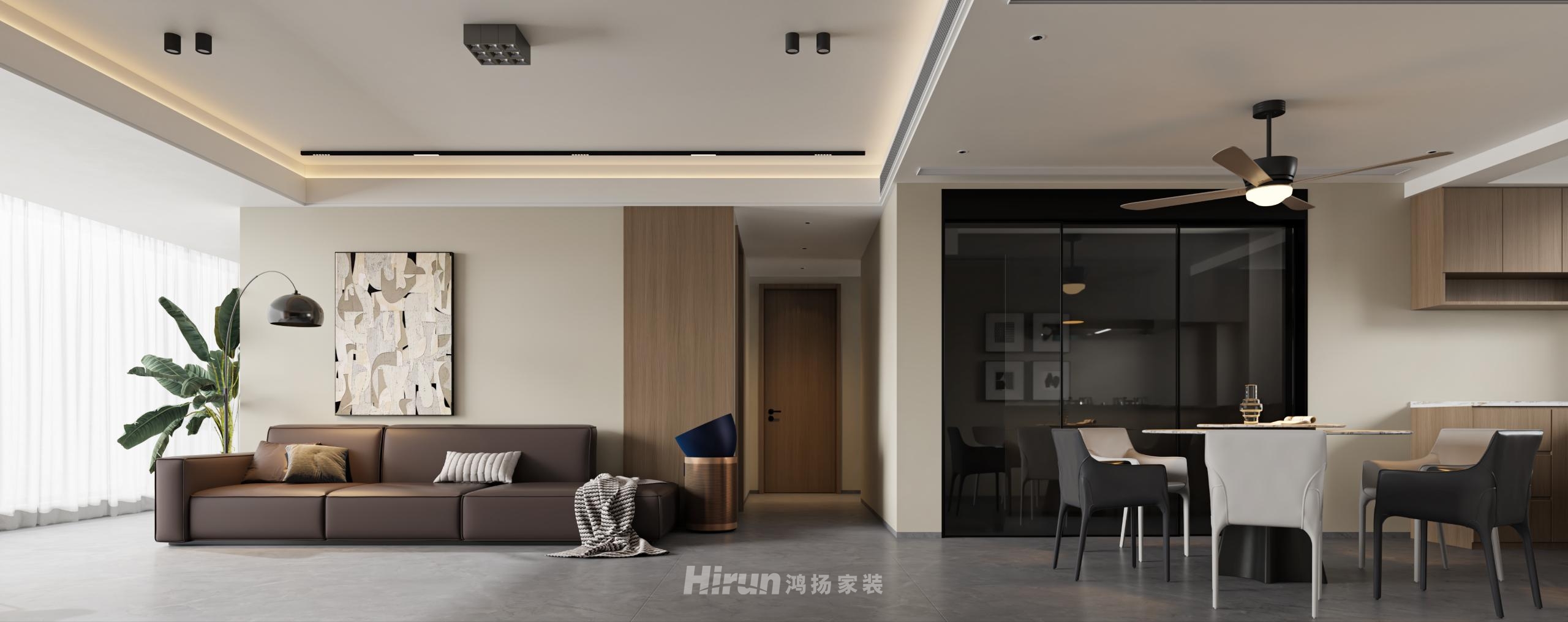 潤樾府143㎡新裝飾主義四居室 裝修案例效果圖-2