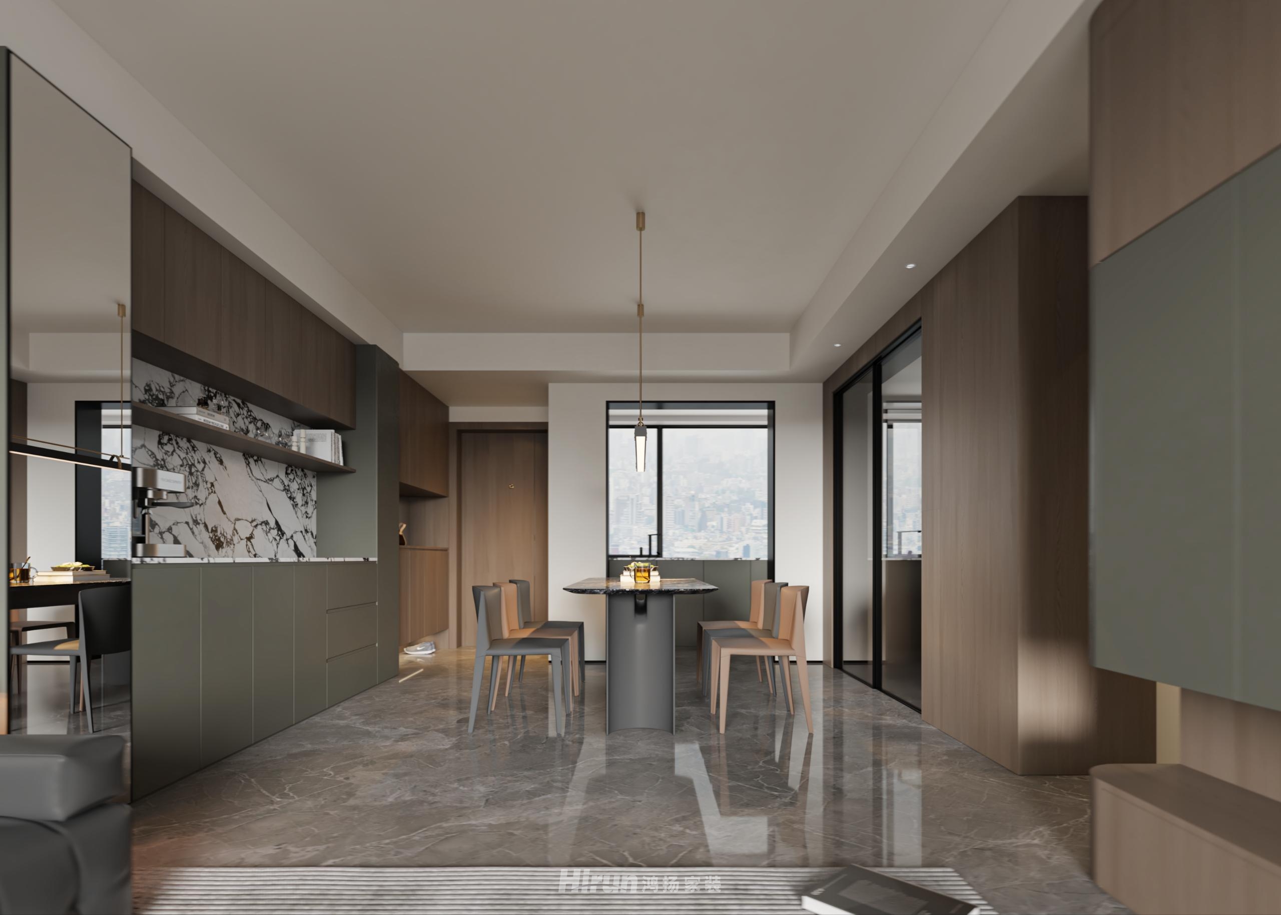 德奧上河城章142㎡新裝飾主義四居室 裝修案例效果圖-3