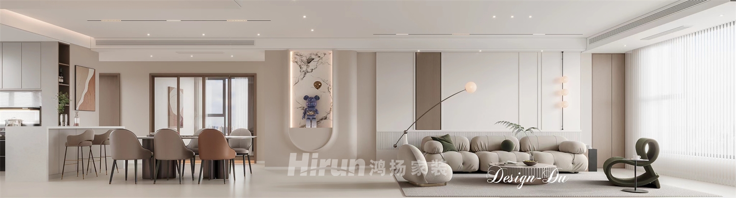 建發央璽180㎡北歐之光四居室 裝修案例效果圖-2