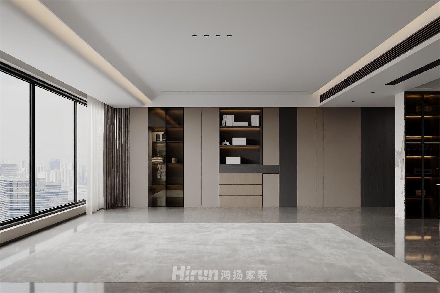 華潤潤樾府180㎡新裝飾主義四居室 裝修案例效果圖-3