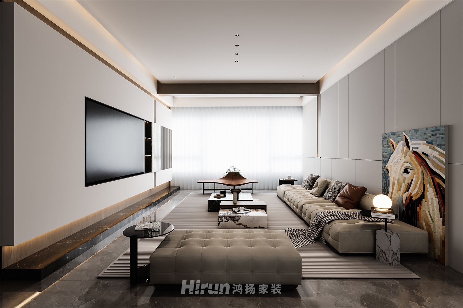 裕源晉府140㎡雅致現代四居室 裝修案例效果圖-5