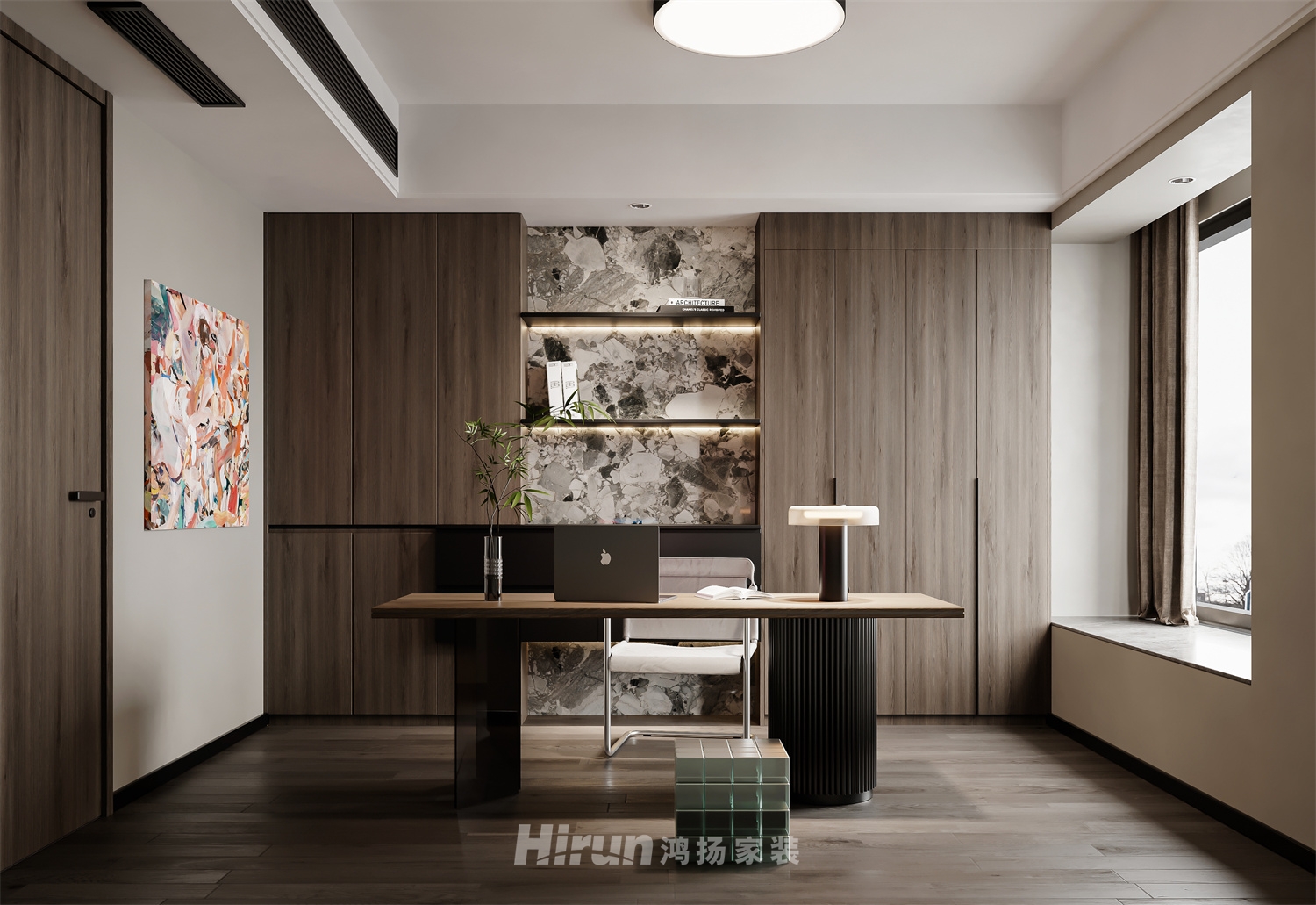 萬科森林公園160㎡雅致現代四居室 裝修案例效果圖-1