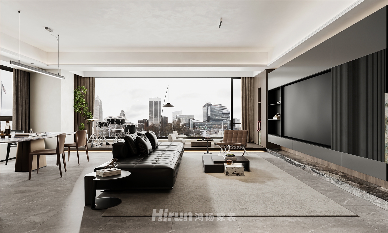 萬科森林公園160㎡雅致現代四居室 裝修案例效果圖-5