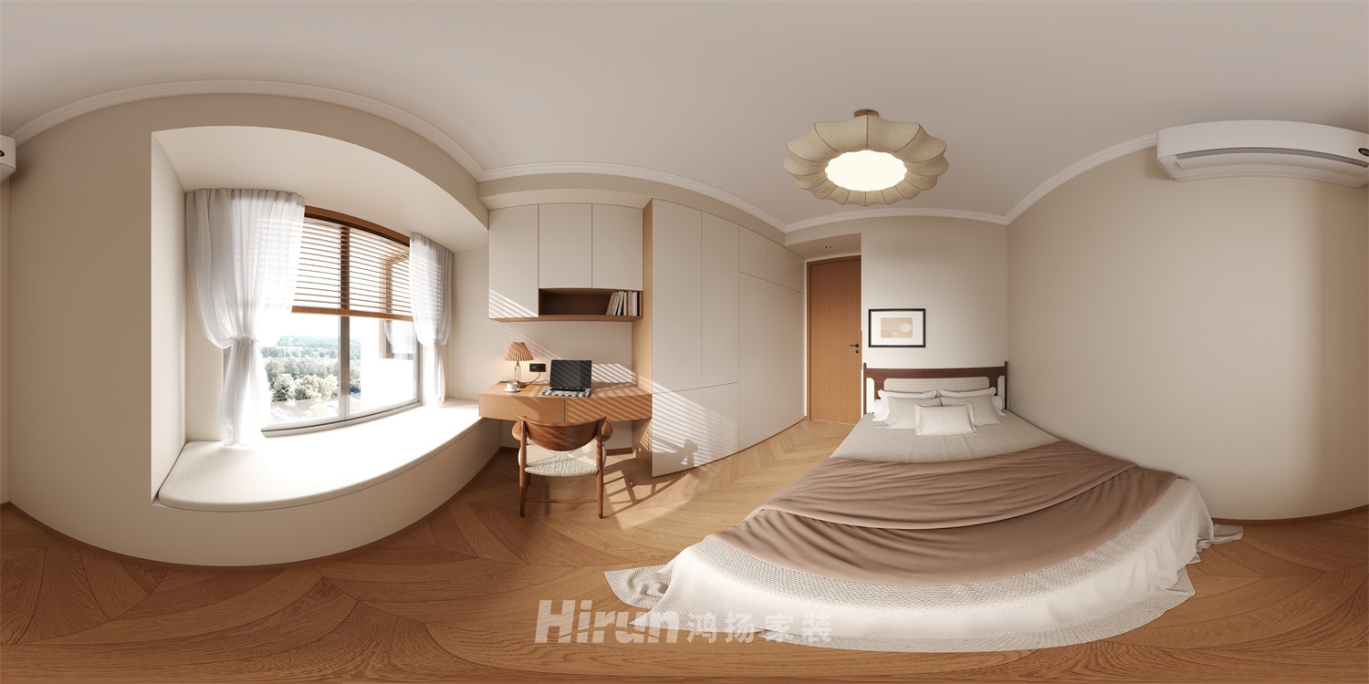 越秀棲山悅府120㎡復(fù)古風(fēng)潮四居室 裝修案例效果圖-2