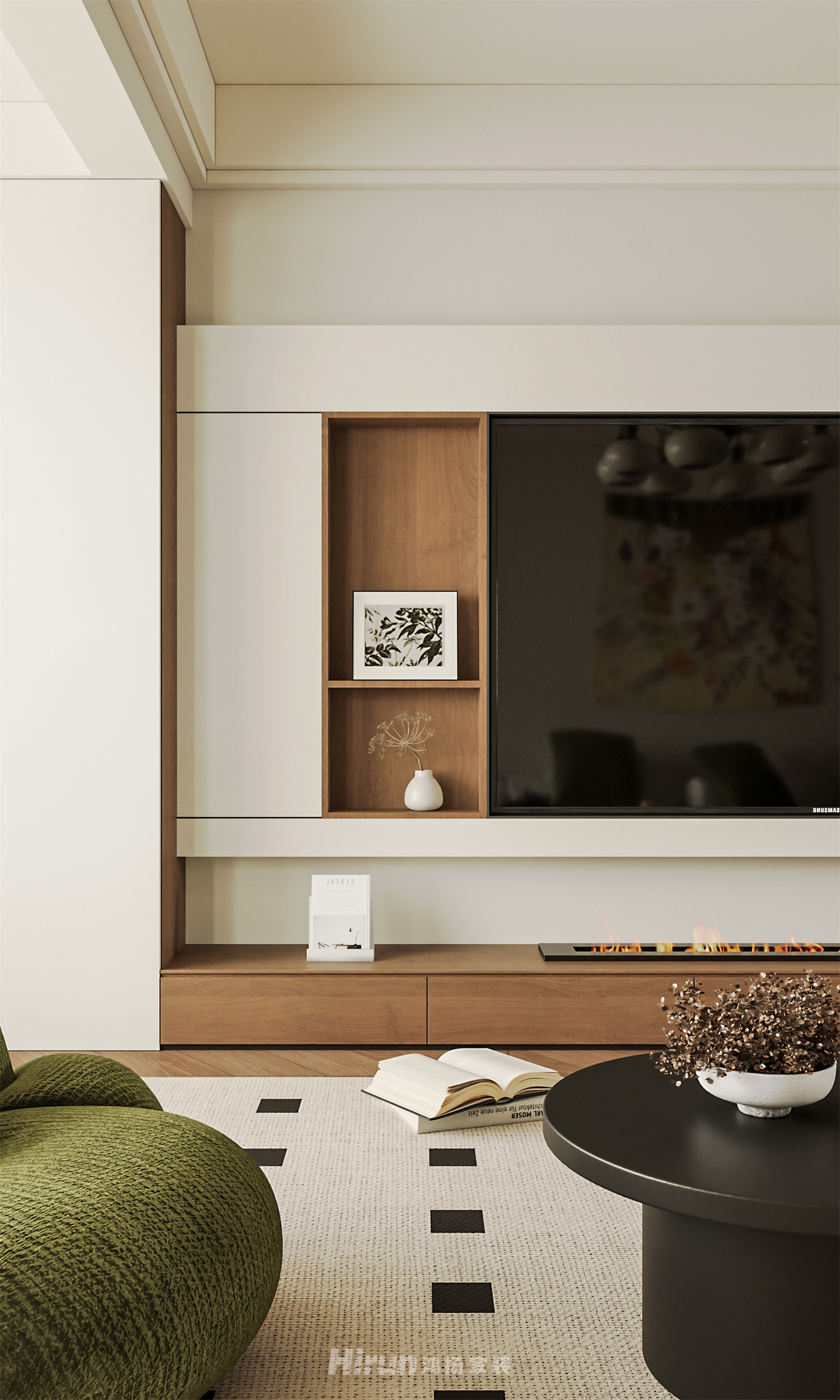 越秀棲山悅府120㎡復(fù)古風(fēng)潮四居室 裝修案例效果圖-12