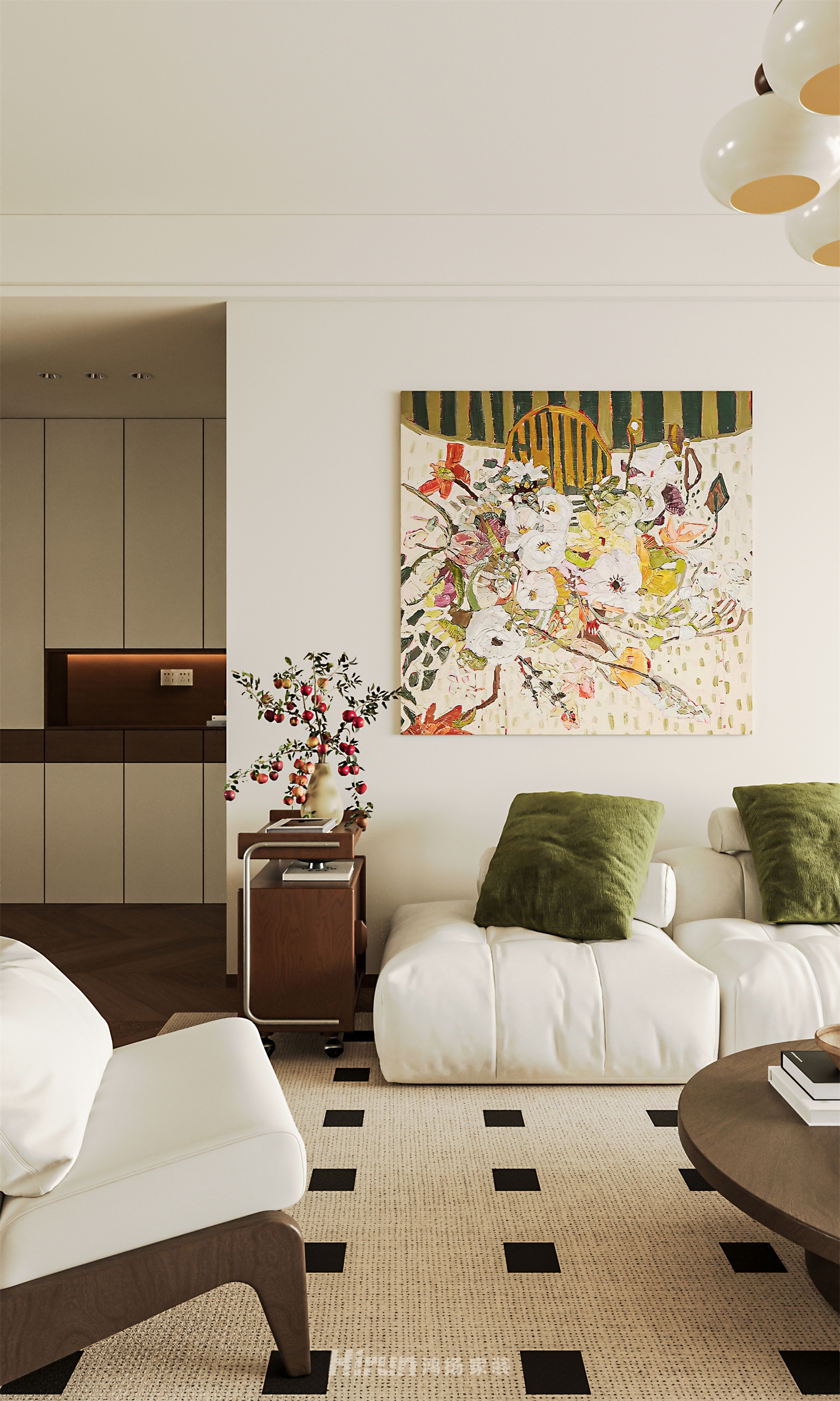 越秀棲山悅府120㎡復(fù)古風(fēng)潮四居室 裝修案例效果圖-13