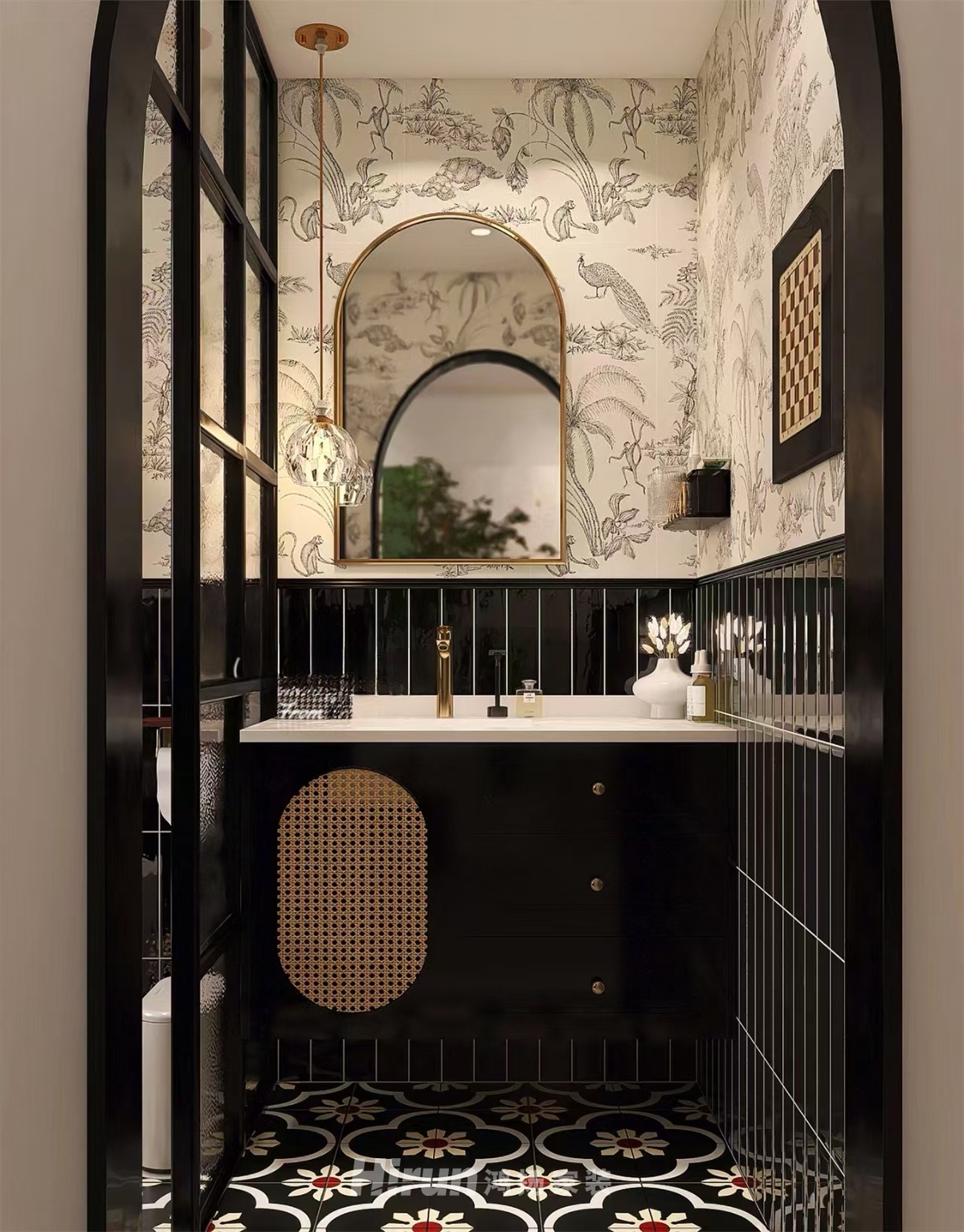 頤和佳園160㎡復(fù)古風(fēng)潮四居室 裝修案例效果圖-4