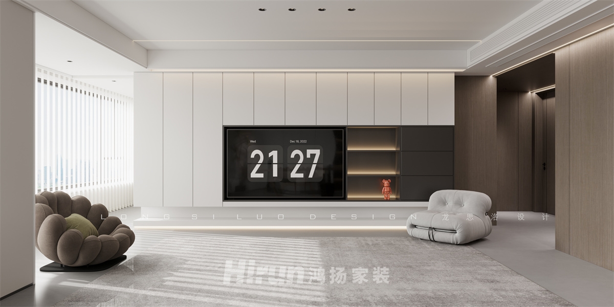 鑫遠翡麗郡140㎡雅致現(xiàn)代四居室 裝修案例效果圖-2