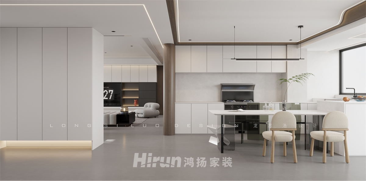 鑫遠翡麗郡140㎡雅致現(xiàn)代四居室 裝修案例效果圖-1