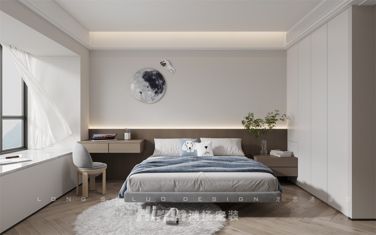 鑫遠翡麗郡140㎡雅致現(xiàn)代四居室 裝修案例效果圖-6