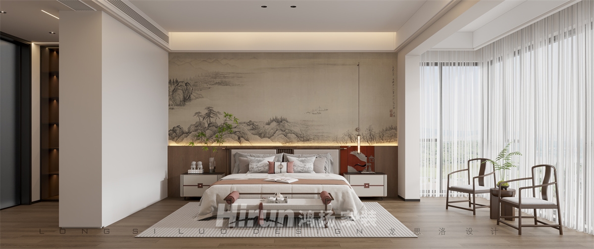 三一云湖200㎡意境東方疊墅 裝修案例效果圖-5