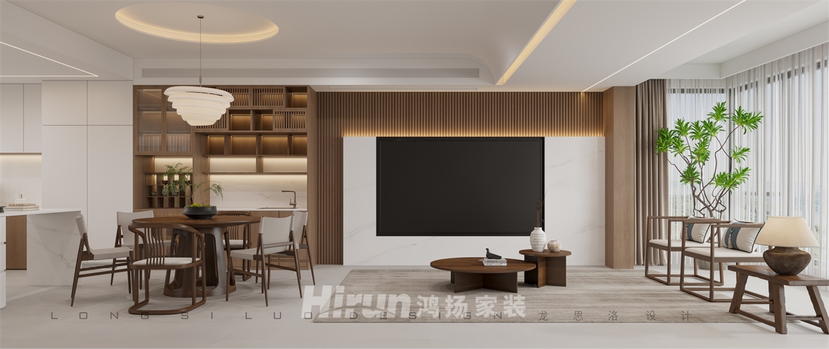 三一云湖200㎡意境東方疊墅 裝修案例效果圖-2