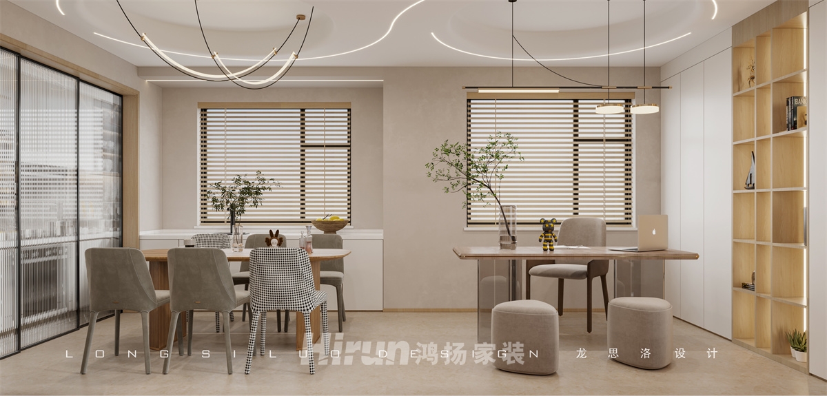 高峰璟麟府150㎡雅致現代四居室 裝修案例效果圖-3