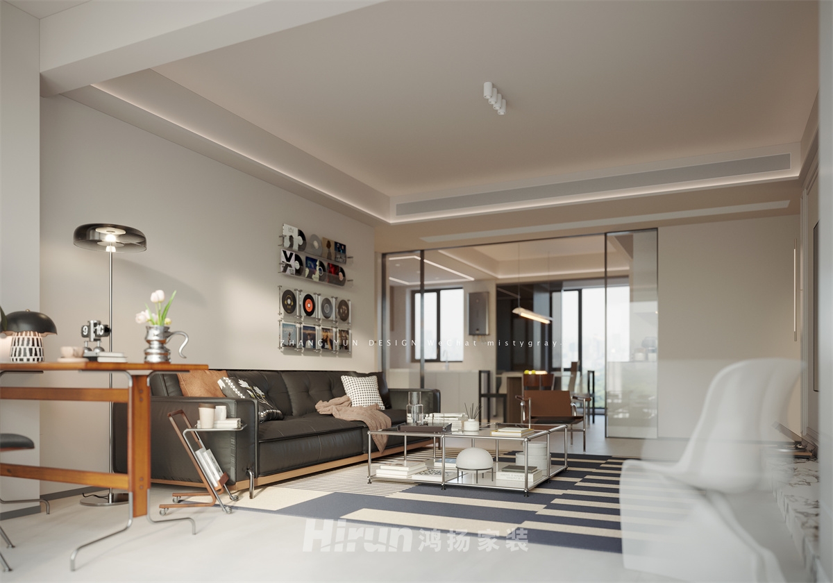 中建鈺和城142㎡復古風潮四居室 裝修案例效果圖-2