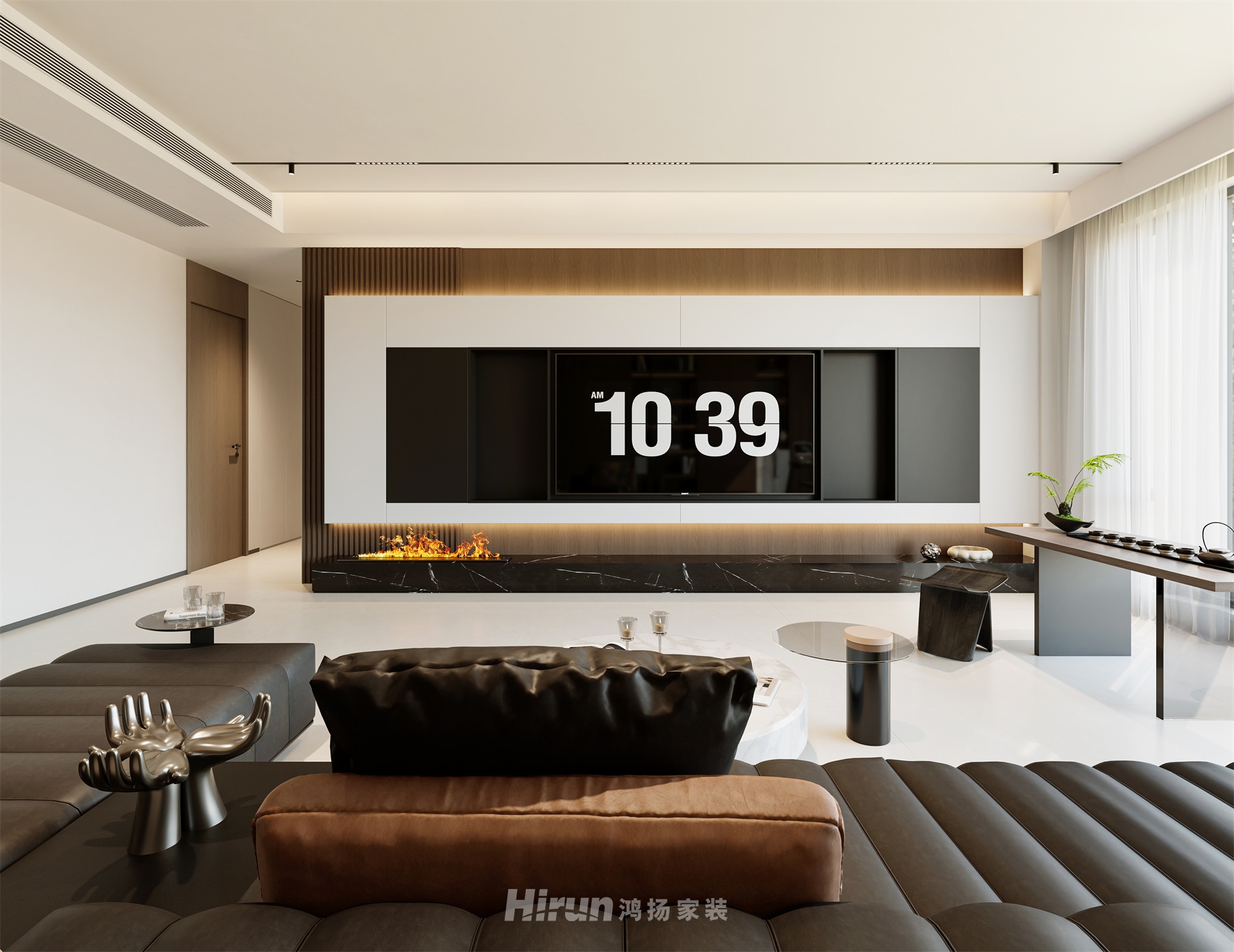 玖洲觀瀾180㎡雅致現代五居室 裝修案例效果圖-5