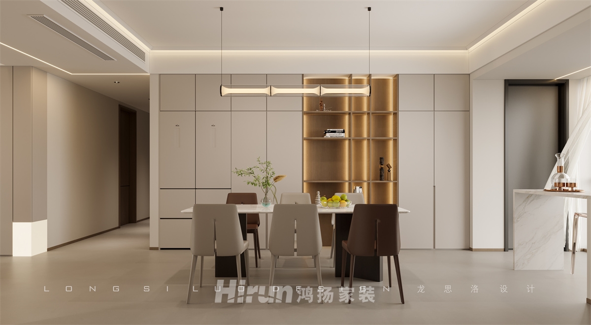 博林云棲200㎡雅致現代大平層 裝修案例效果圖-3