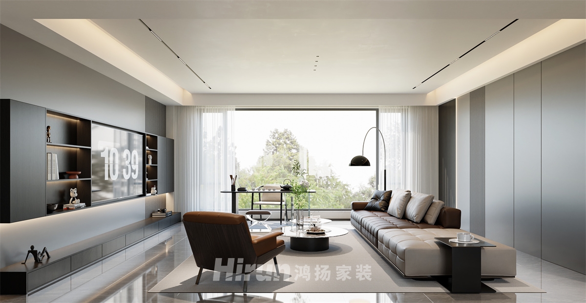 玖洲觀瀾180㎡雅致現代五居室 裝修案例效果圖-5