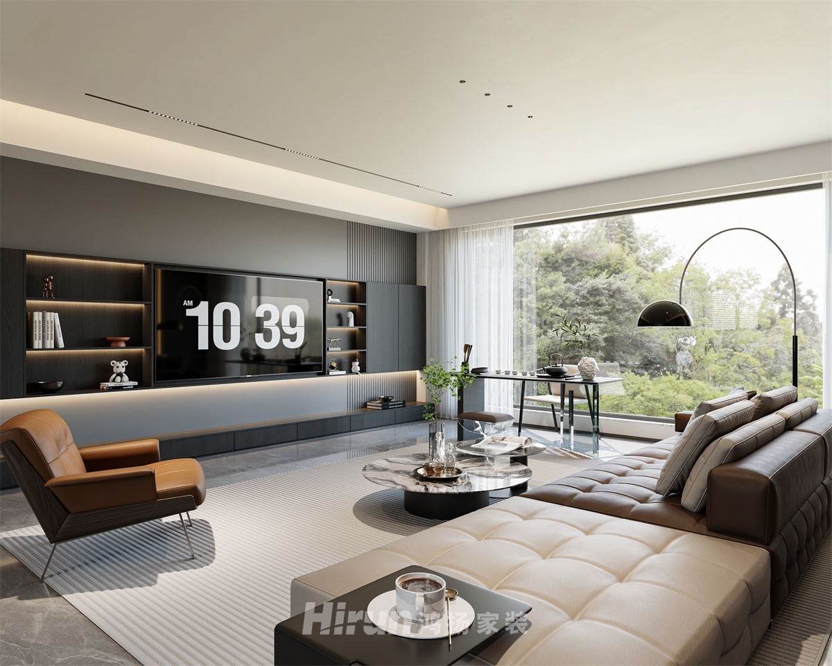 玖洲觀瀾180㎡雅致現代五居室 裝修案例效果圖-7