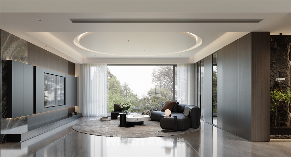 玖洲觀瀾180㎡雅致現(xiàn)代五居室 裝修案例效果圖-4