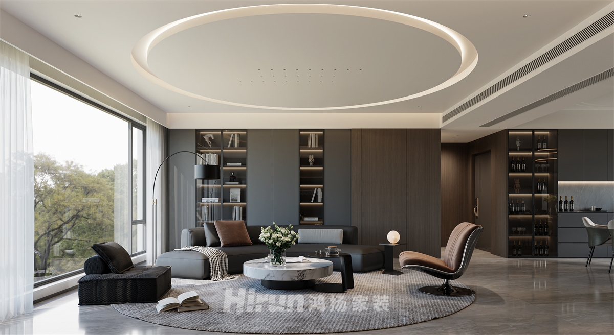 玖洲觀瀾180㎡雅致現(xiàn)代五居室 裝修案例效果圖-6