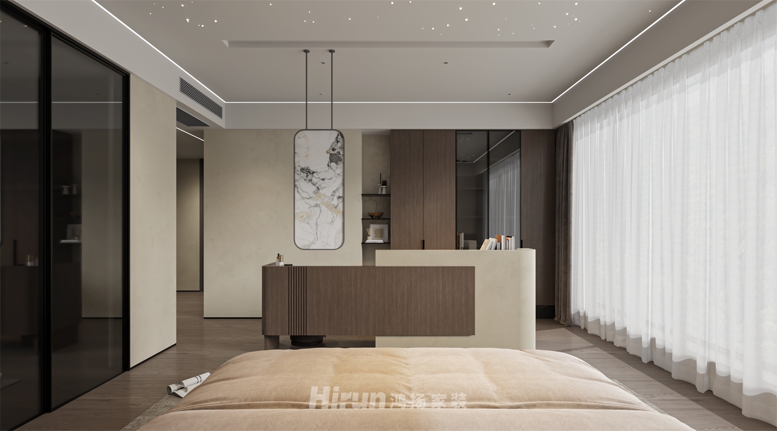 玖洲觀瀾213㎡新裝飾主義大平層 裝修案例效果圖-7