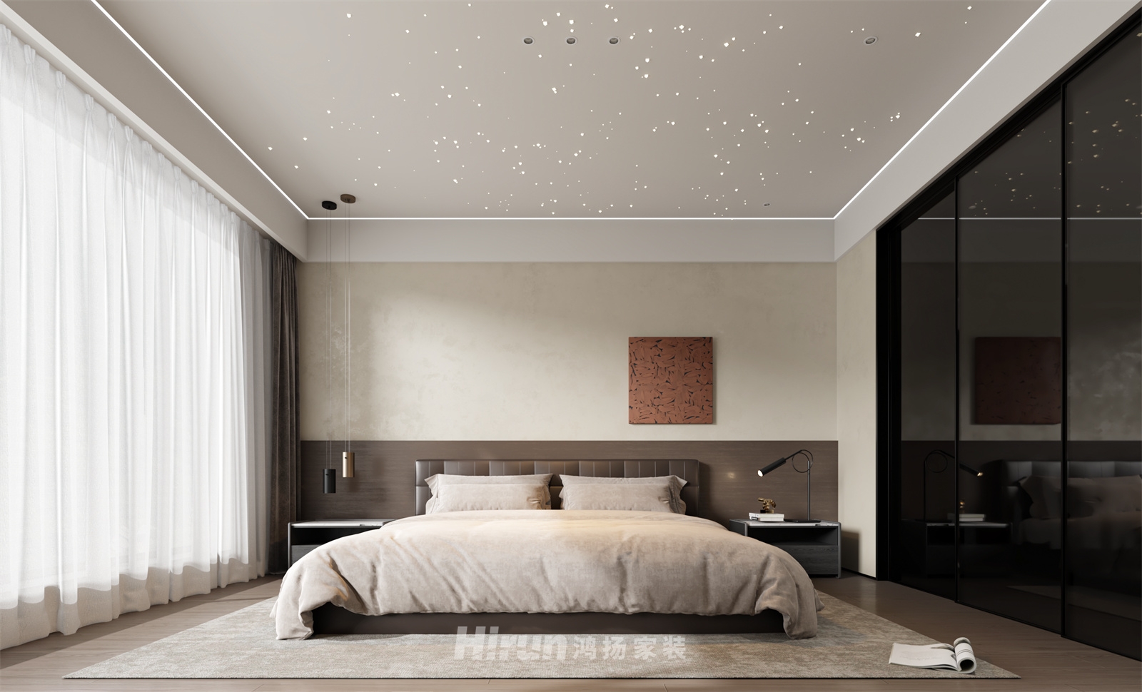 玖洲觀瀾213㎡新裝飾主義大平層 裝修案例效果圖-8