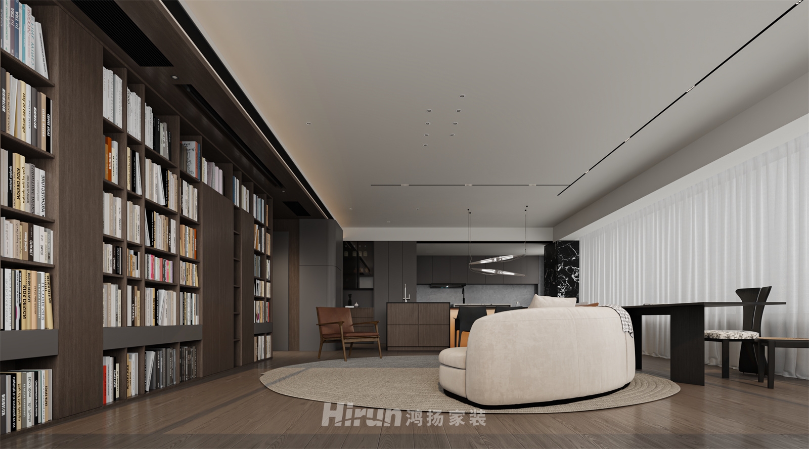 玖洲觀瀾213㎡新裝飾主義大平層 裝修案例效果圖-9