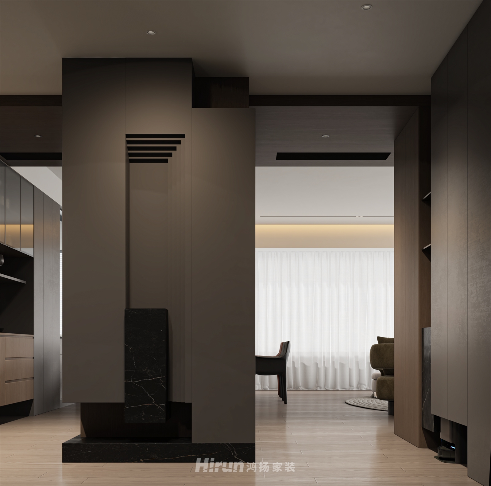 玖洲觀瀾213㎡新裝飾主義大平層 裝修案例效果圖-11