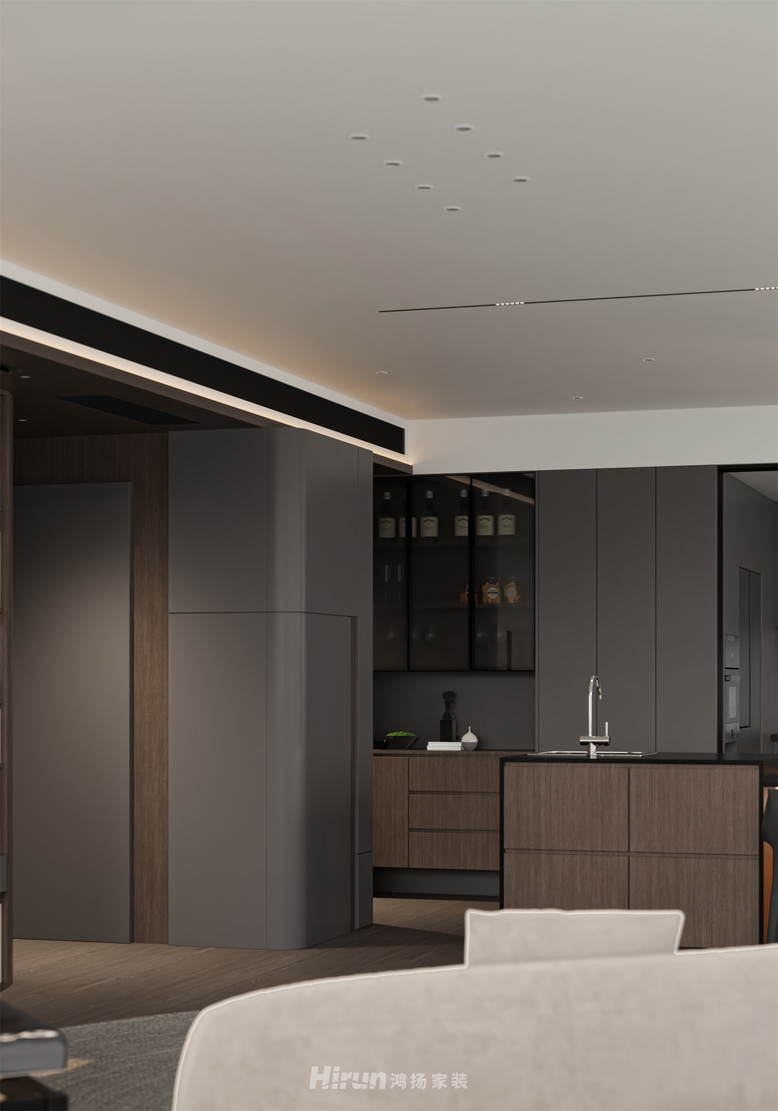 玖洲觀瀾213㎡新裝飾主義大平層 裝修案例效果圖-12