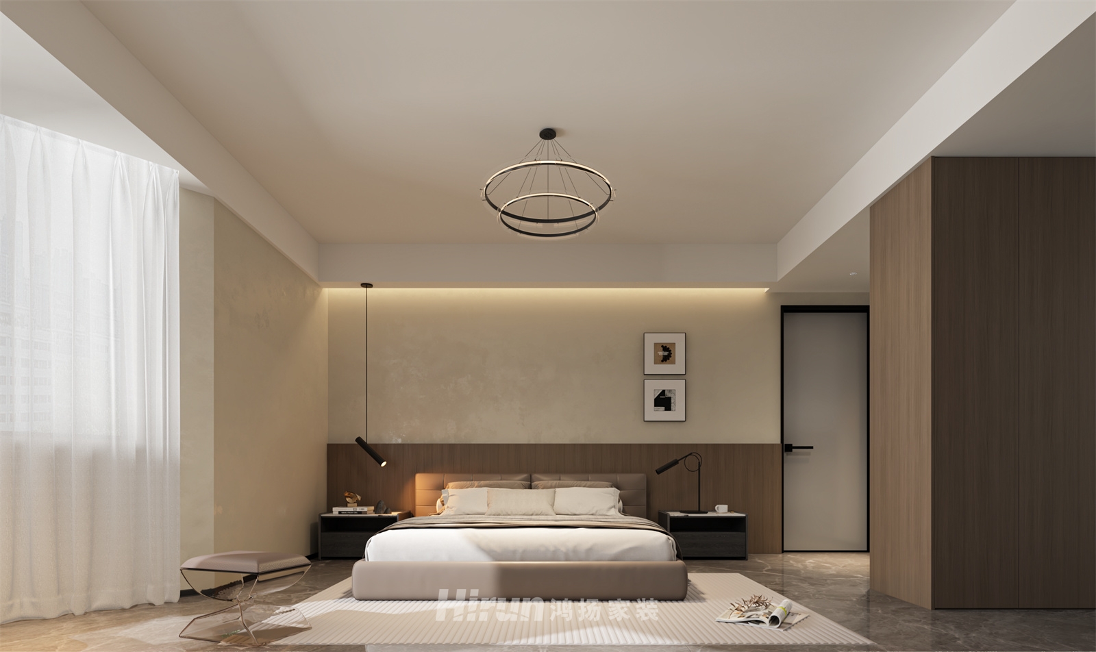 克拉美麗山莊225㎡新裝飾主義大平層 裝修案例效果圖-1