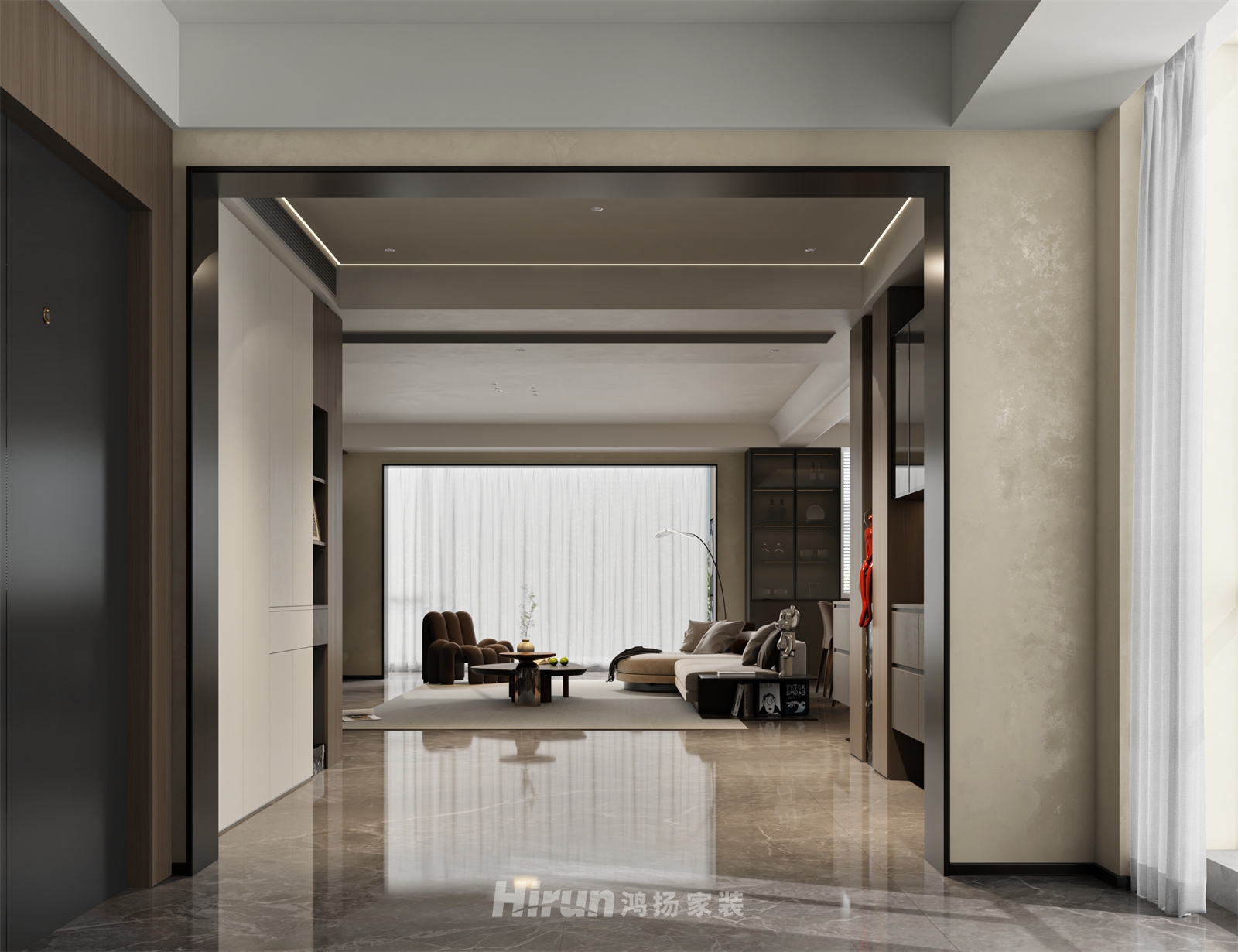 克拉美麗山莊225㎡新裝飾主義大平層 裝修案例效果圖-8