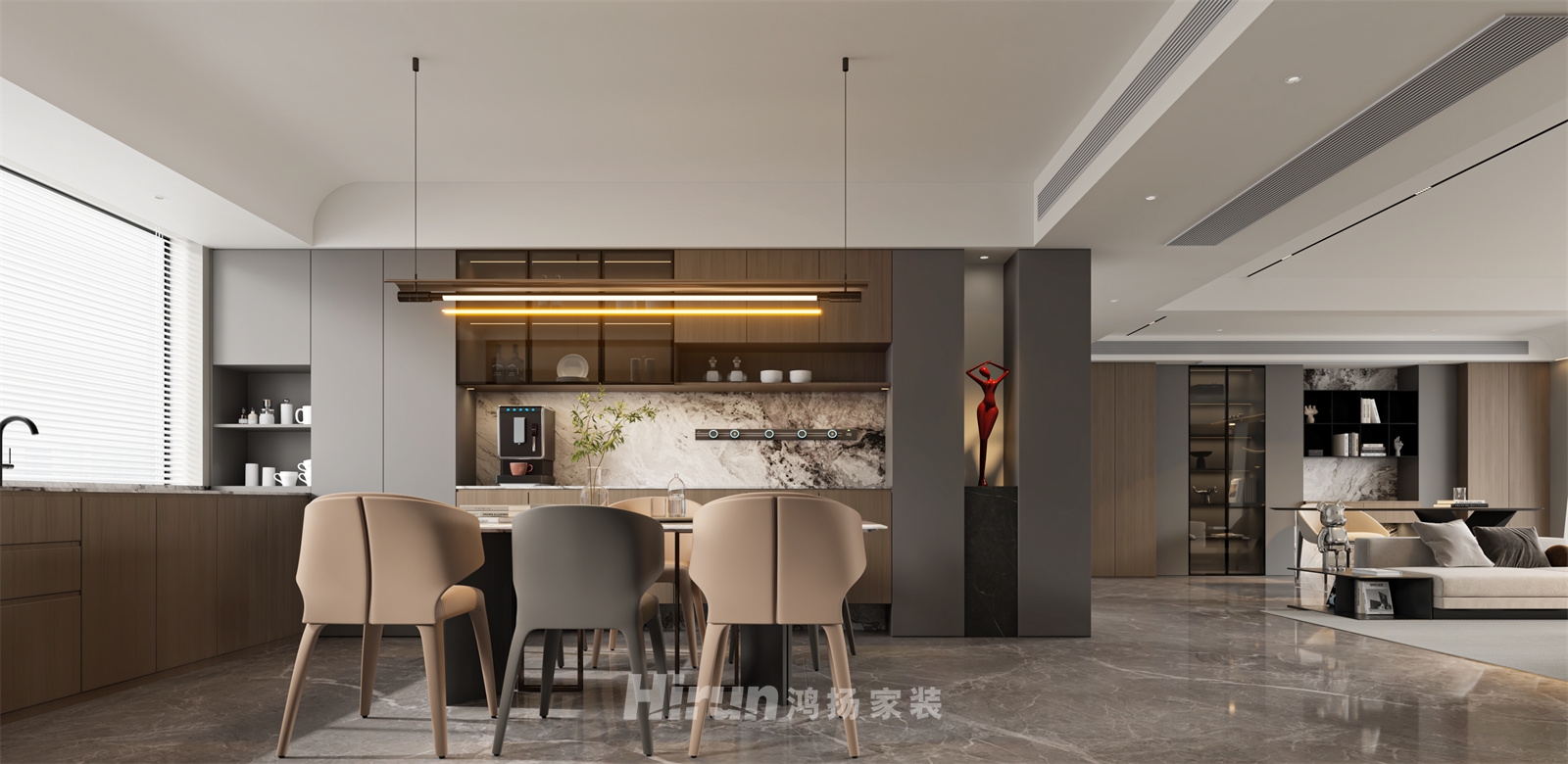  象山國際176㎡新裝飾主義四居室 裝修案例效果圖-6