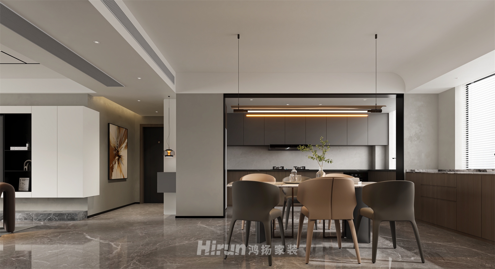  象山國際176㎡新裝飾主義四居室 裝修案例效果圖-5