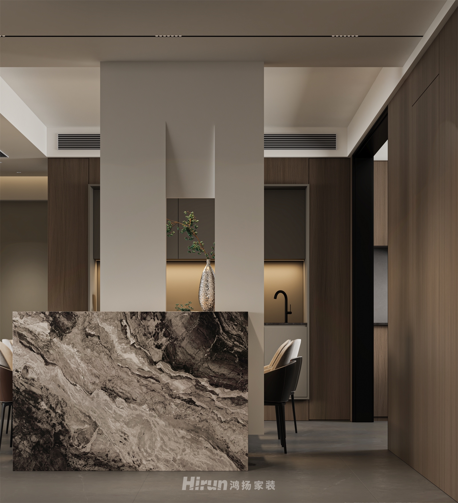 洋湖天序185㎡新裝飾主義四居室 裝修案例效果圖-8