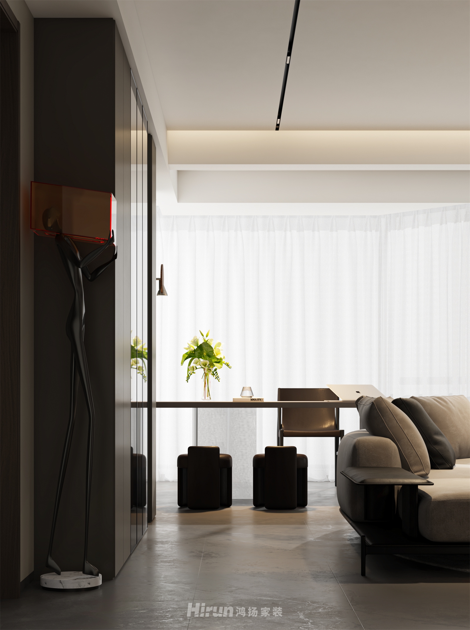 洋湖天序185㎡新裝飾主義四居室 裝修案例效果圖-6