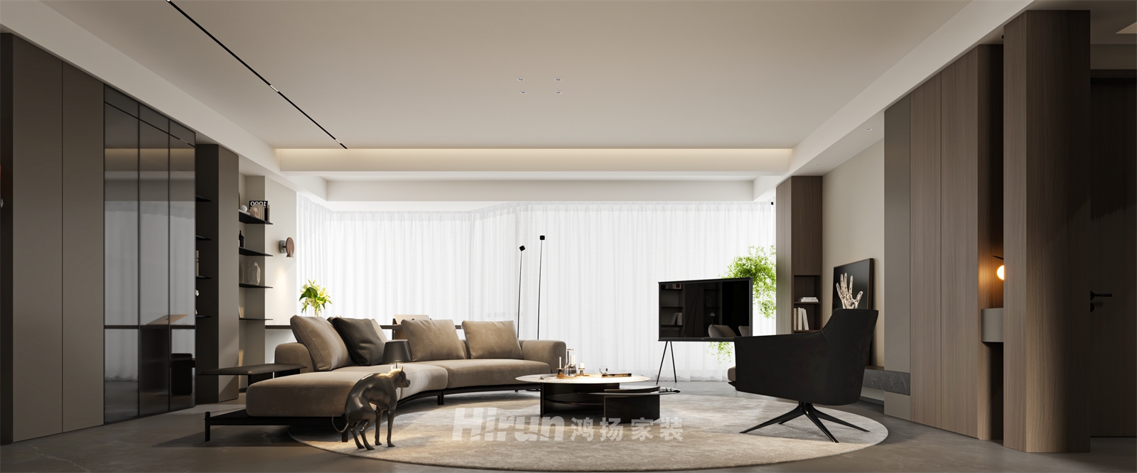 洋湖天序185㎡新裝飾主義四居室 裝修案例效果圖-4