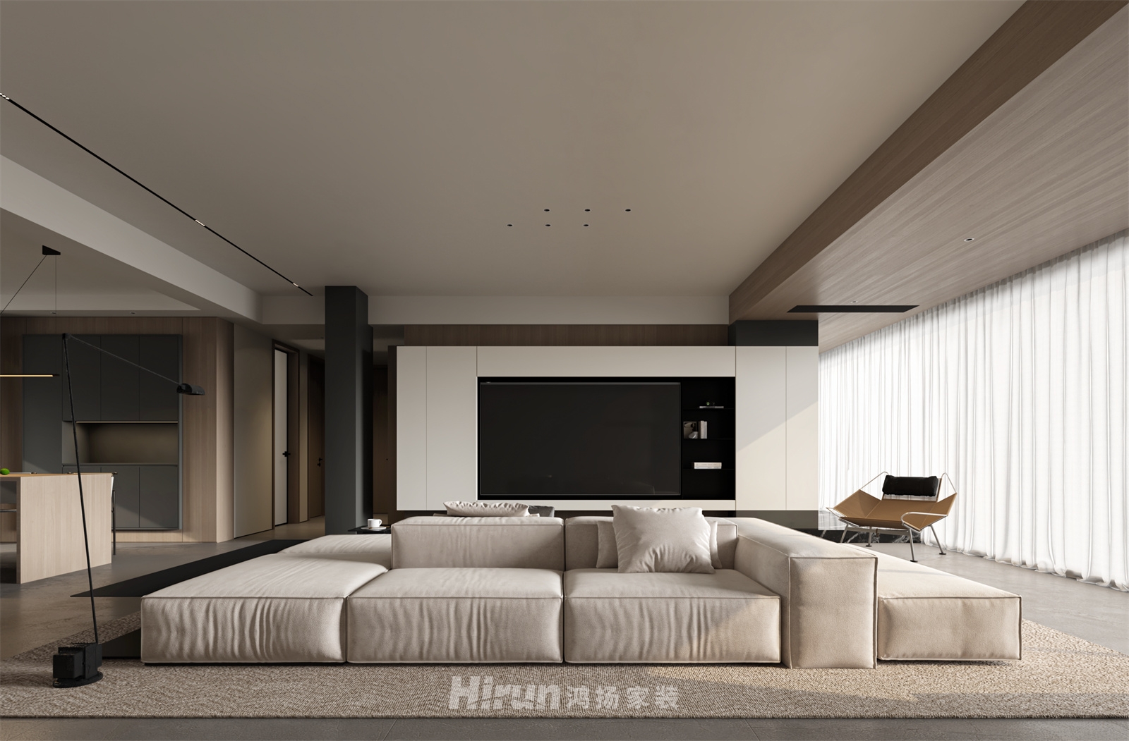  中鐵花語江南175㎡雅致現(xiàn)代四居室 裝修案例效果圖-4