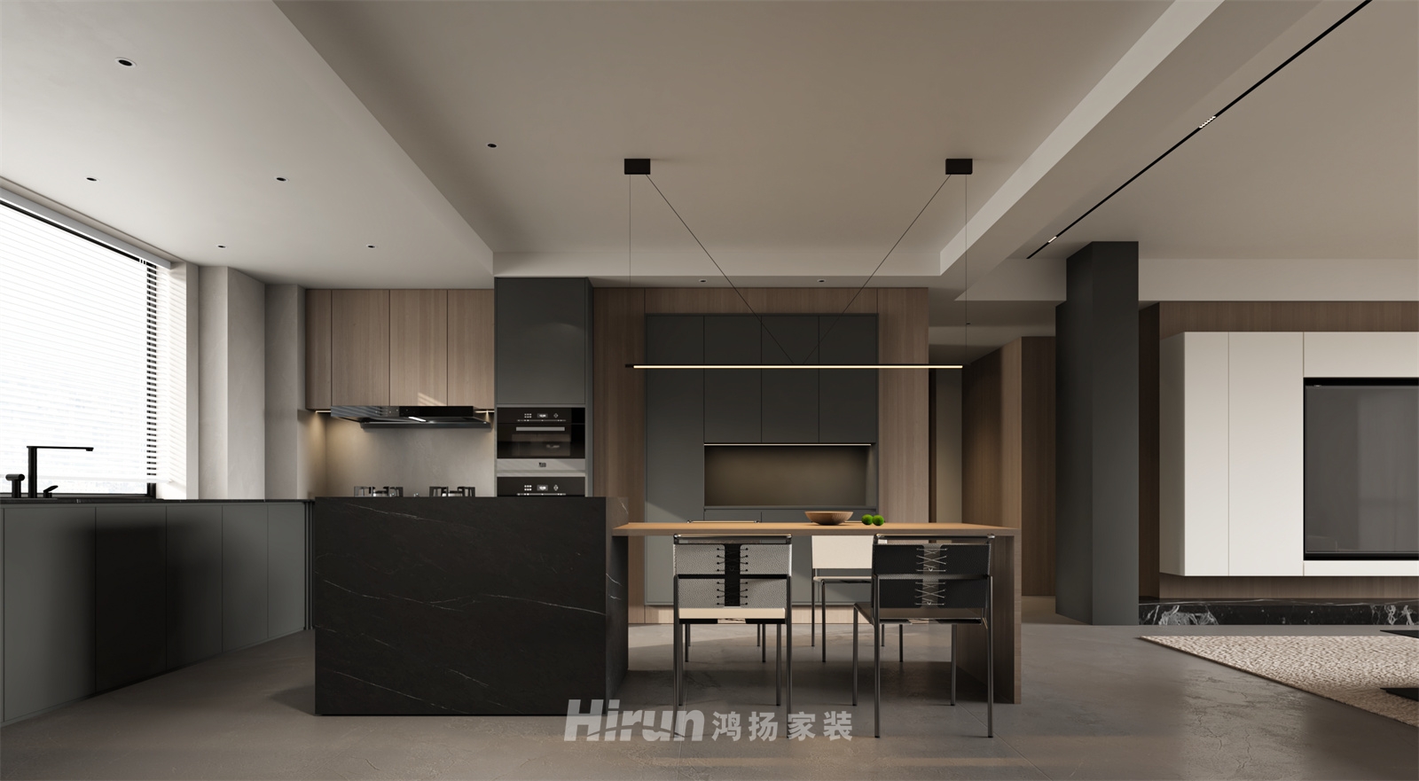  中鐵花語江南175㎡雅致現(xiàn)代四居室 裝修案例效果圖-2