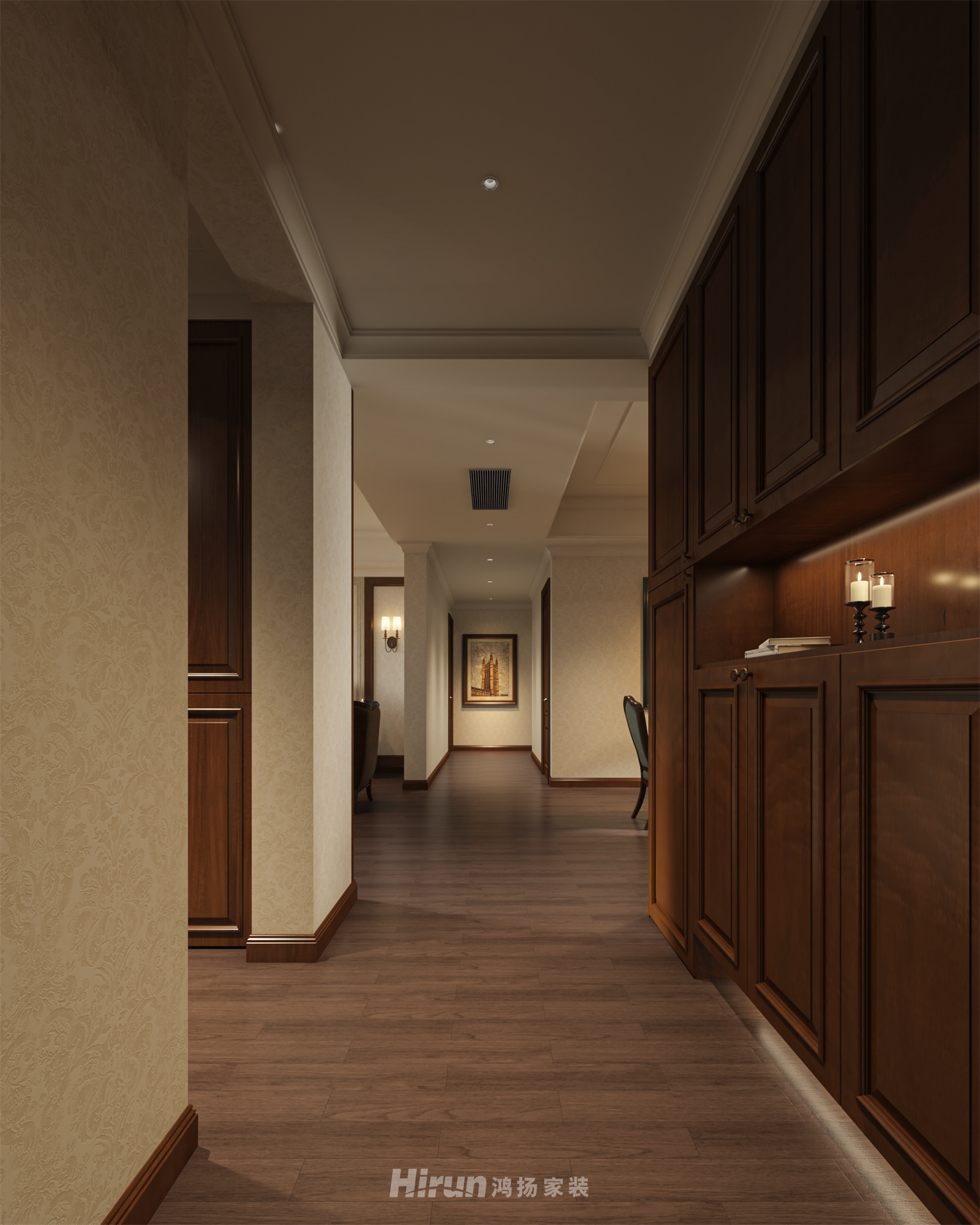 中聯(lián)啟程花園220㎡歐美香頌大平層 裝修案例效果圖-10