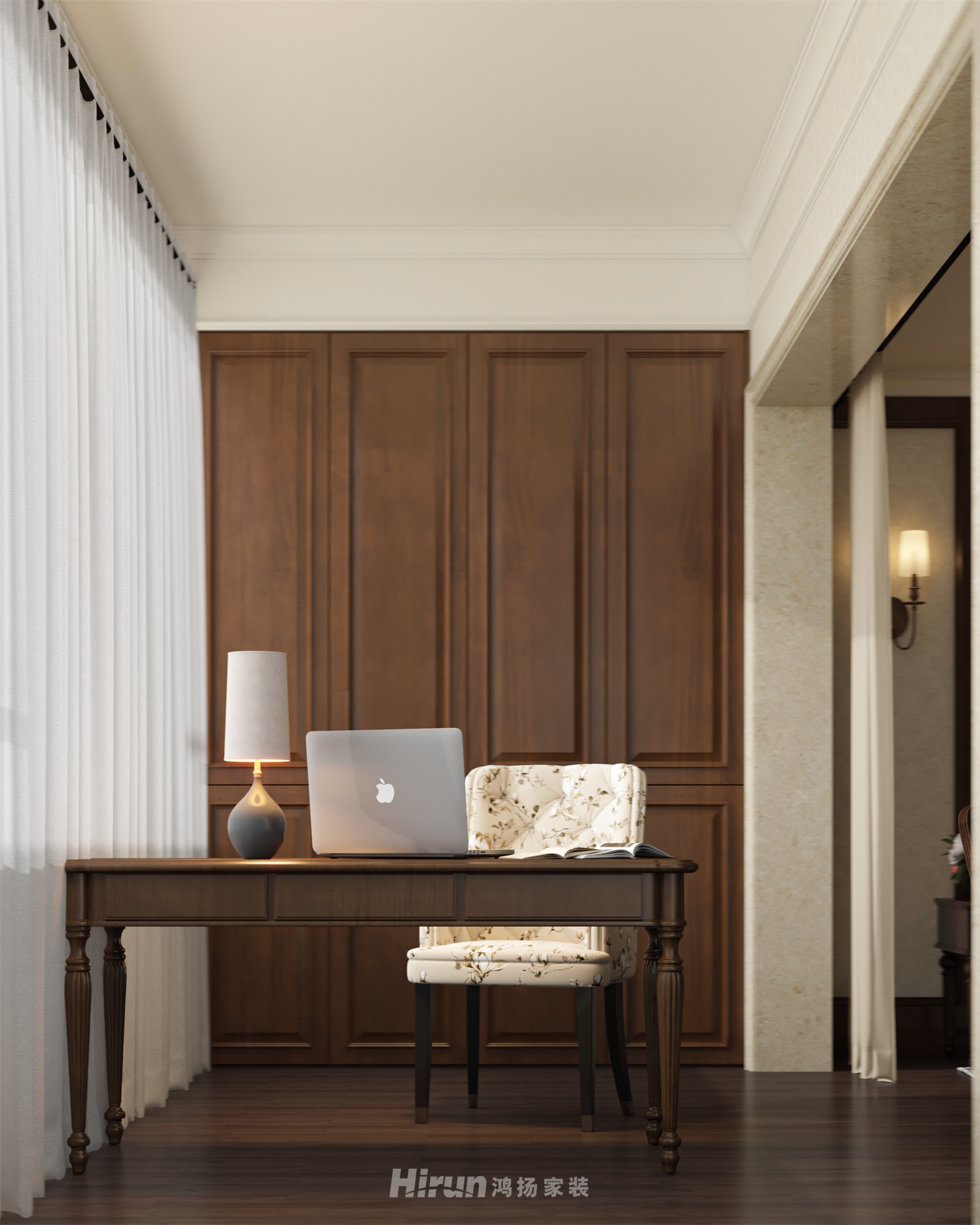 中聯(lián)啟程花園220㎡歐美香頌大平層 裝修案例效果圖-6