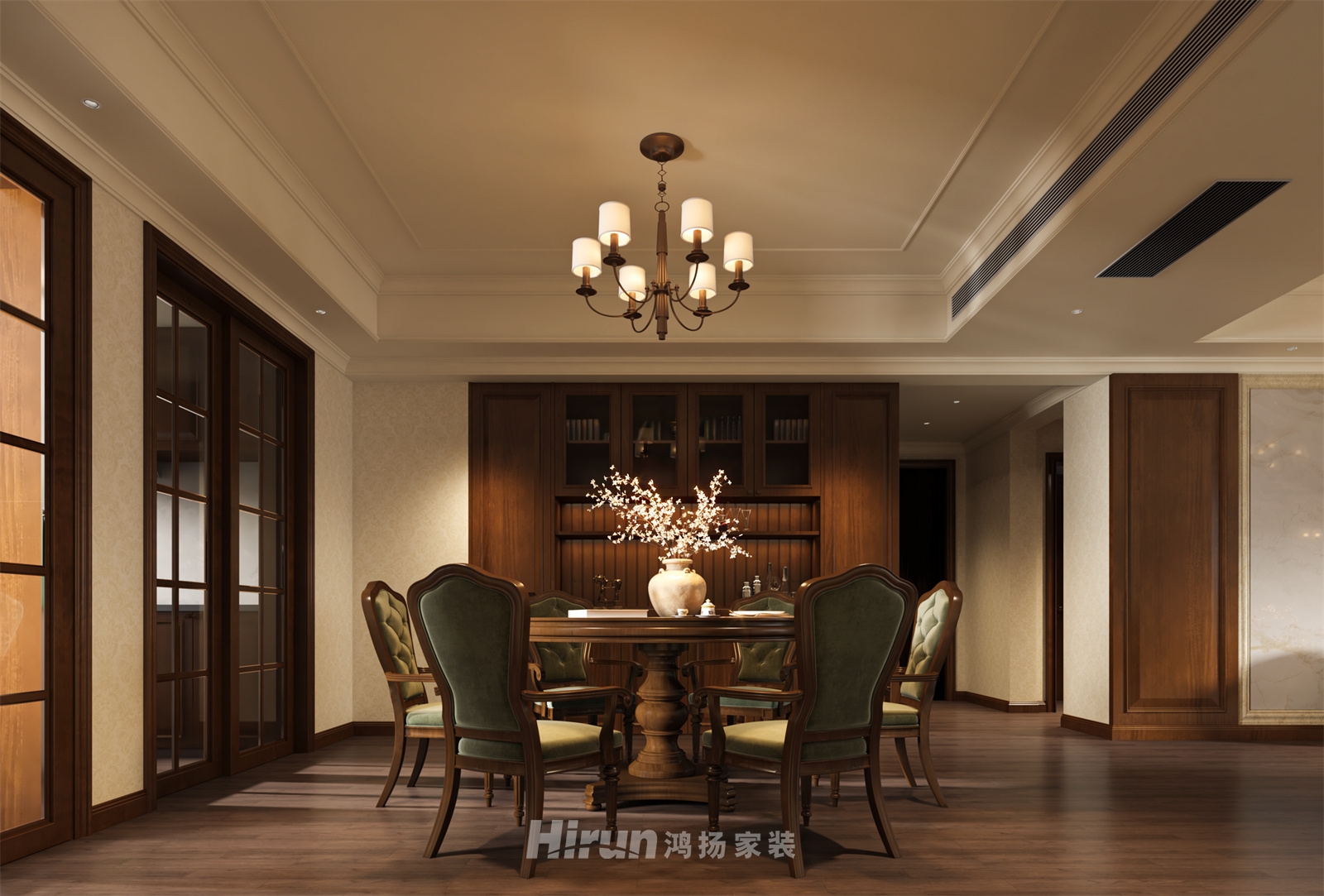 中聯(lián)啟程花園220㎡歐美香頌大平層 裝修案例效果圖-5