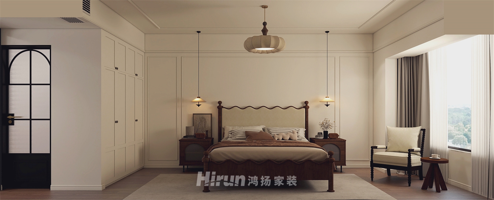 中建鈺和城190㎡復古風潮四居室 裝修案例效果圖-7