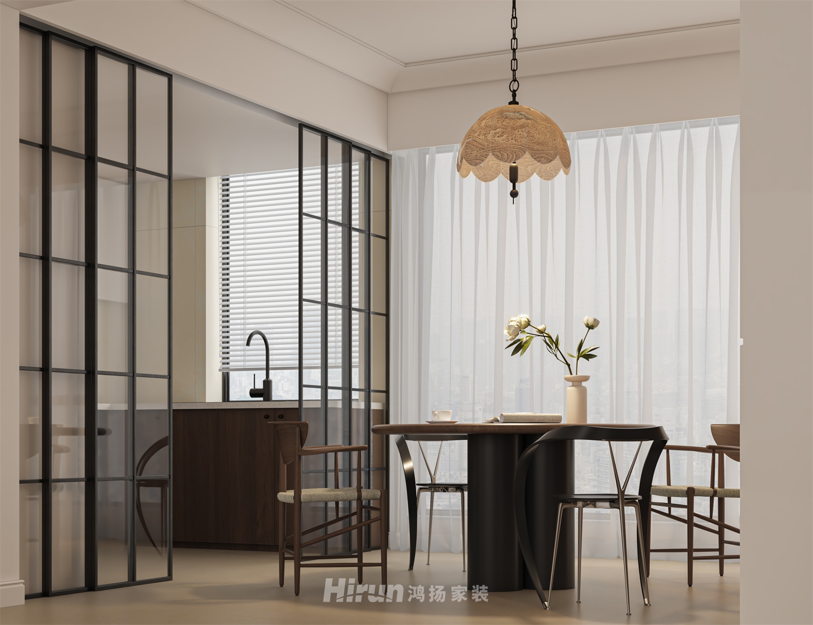 中建鈺和城190㎡復古風潮四居室 裝修案例效果圖-1