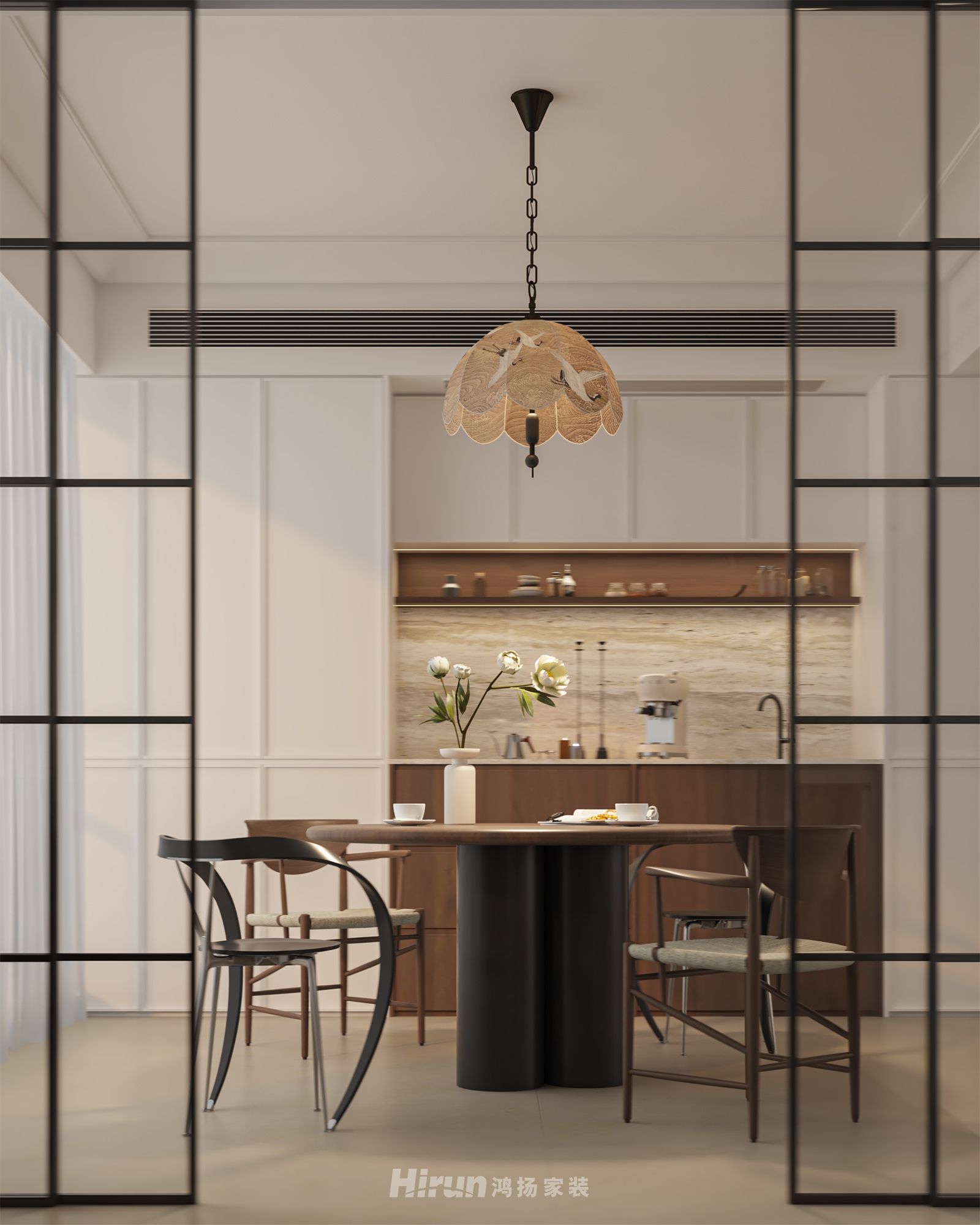 中建鈺和城190㎡復古風潮四居室 裝修案例效果圖-3