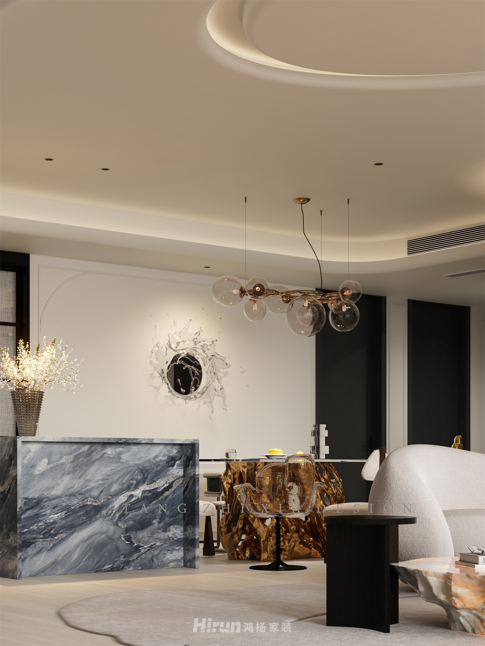 綠城鳳起麓鳴245㎡藝術室界大平層 裝修案例效果圖-9